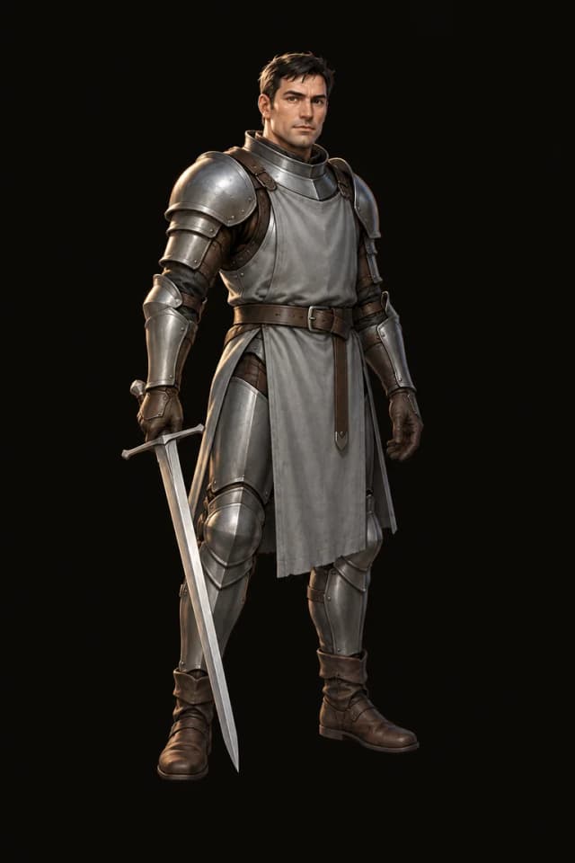 Brannoc, a knight in steel plate
