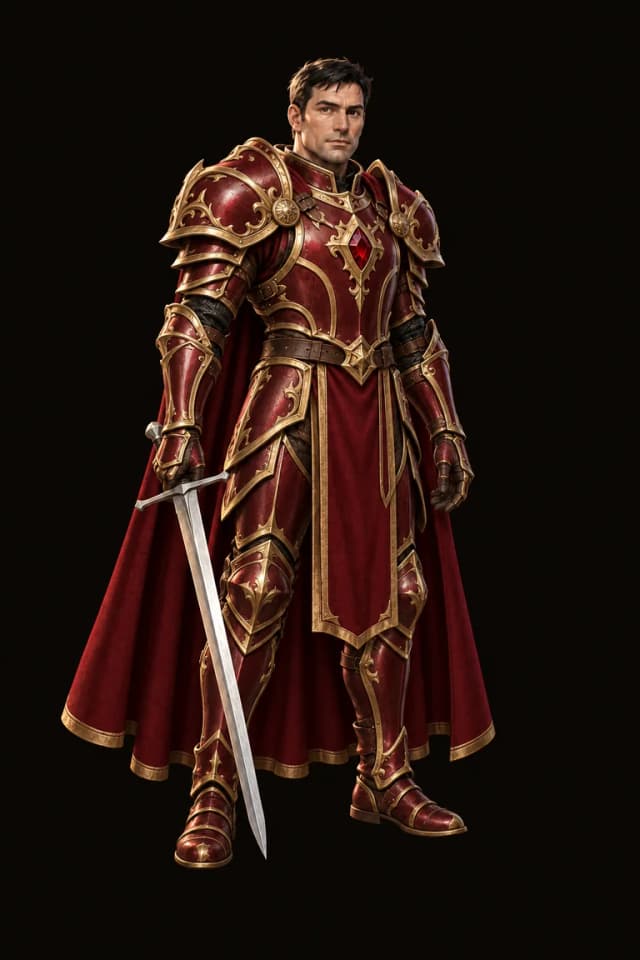 Brannoc trying on crimson plate